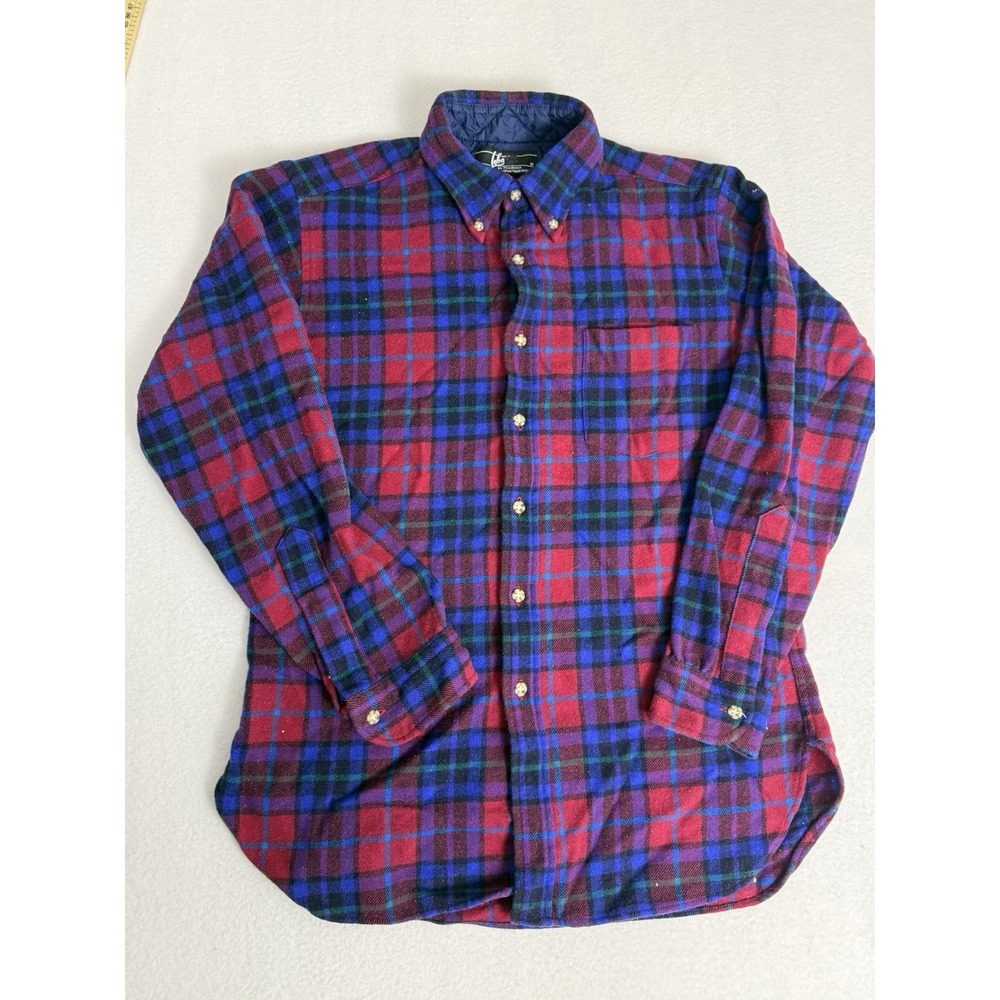 Vintage Pendleton Lobo Wool Shirt – USA Made Plaid Quilted Button-Up Size Medium